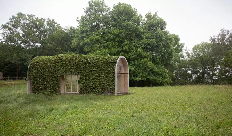 vivienda modular con vegetación